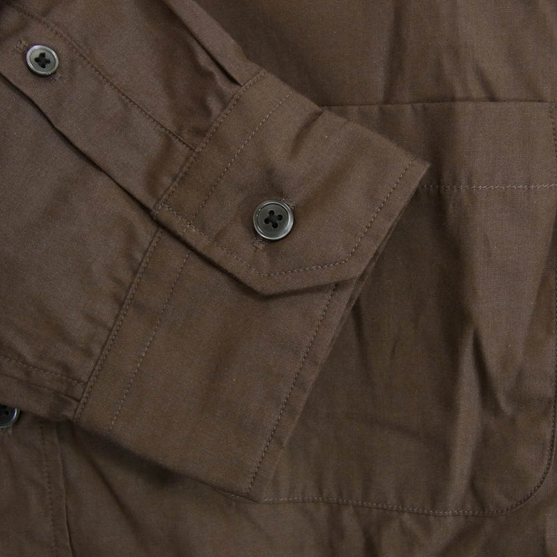 SOPHNET. ソフネット SOPH-242020 BAND COLLAR SHIRT バンド カラー シャツ 長袖 シャツ ブラウン系 XL【美品】【中古】