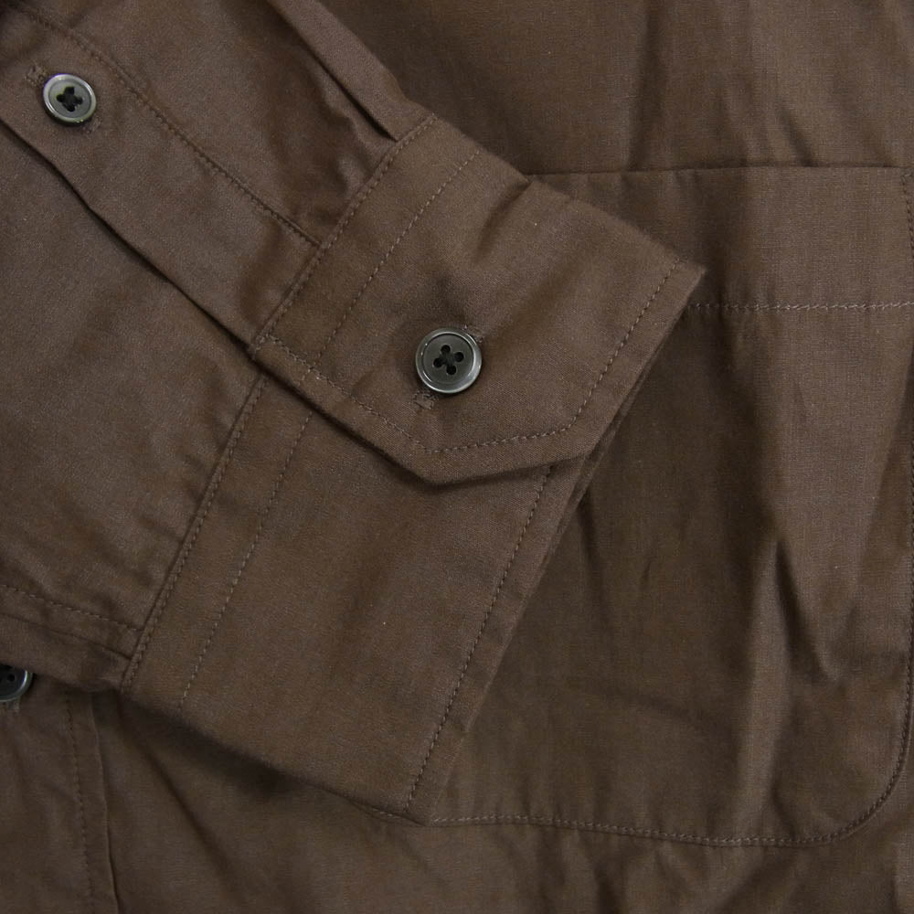 SOPHNET. ソフネット SOPH-242020 BAND COLLAR SHIRT バンド カラー シャツ 長袖 シャツ ブラウン系 XL【美品】【中古】