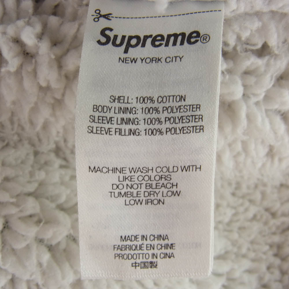 Supreme シュプリーム 24AW Faux Shearling Lined Work Shirt フェイクシアリング ラインド ワーク シャツ  裏ボア デニム ジャケット ライトブルー系 L【極上美品】【中古】