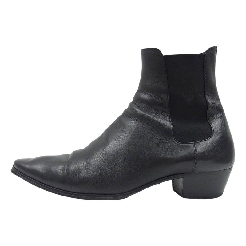 SAINT LAURENT サンローラン 703740 vassili chelsea boots ヴァッシーリ チェルシー レザー サイドゴアブーツ ブラック系 44【中古】