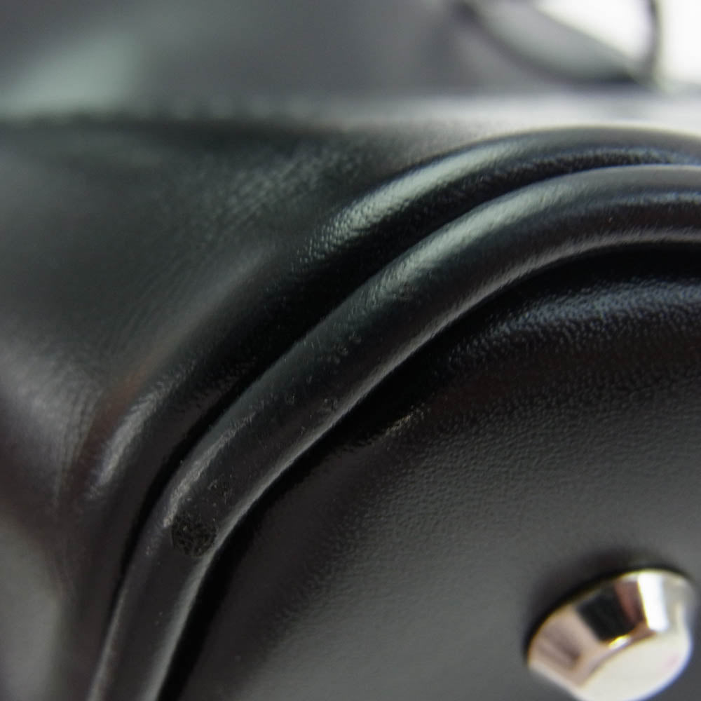 COMME des GARCONS コムデギャルソン RI-K202 レザー 巾着 ショルダー バッグ ブラック系【中古】