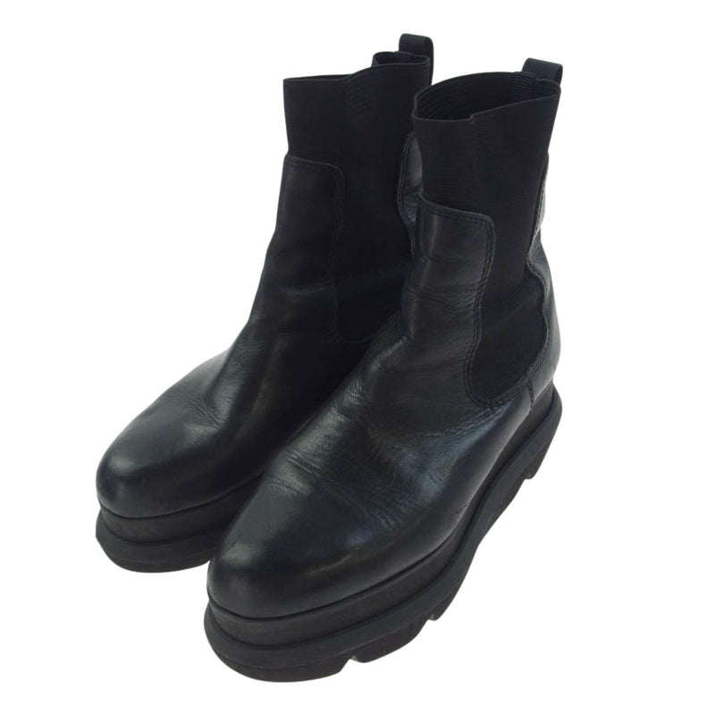 Sacai サカイ Chelsea Boots  レザー サイドゴア チェルシー ブーツ ブラック系 38【中古】