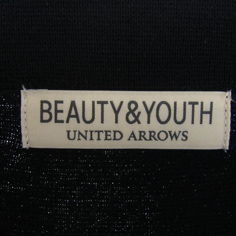 UNITED ARROWS ユナイテッドアローズ 1228-117-0672 BEAUTY&YOUTH ビューティーアンドユース モダン ミラノリブ Vネック カーディガン ブラック系 L【中古】