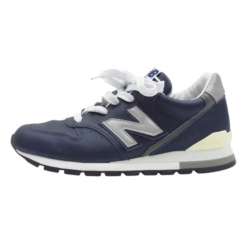 NEW BALANCE ニューバランス M996NCB アメリカ製 996 NAVY レザー スニーカー ネイビー系 27cm【中古】