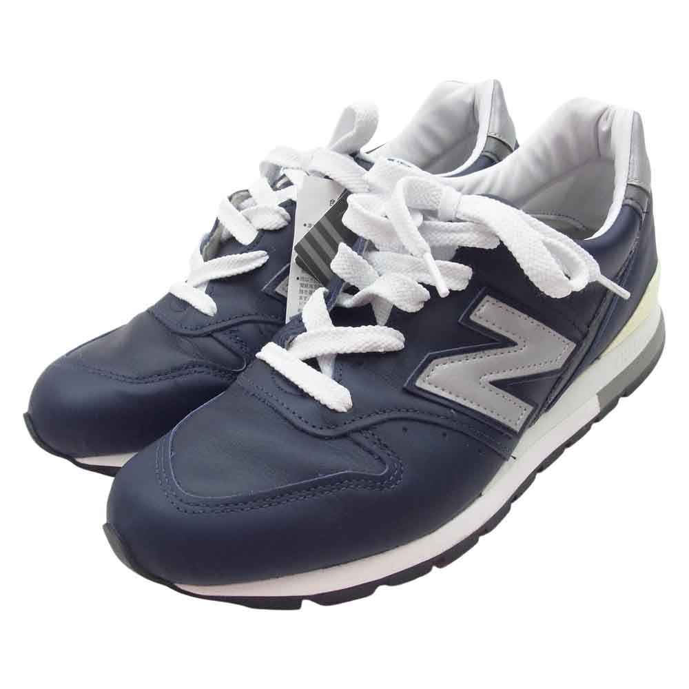 NEW BALANCE ニューバランス M996NCB アメリカ製 996 NAVY レザー スニーカー ネイビー系 27cm【中古】