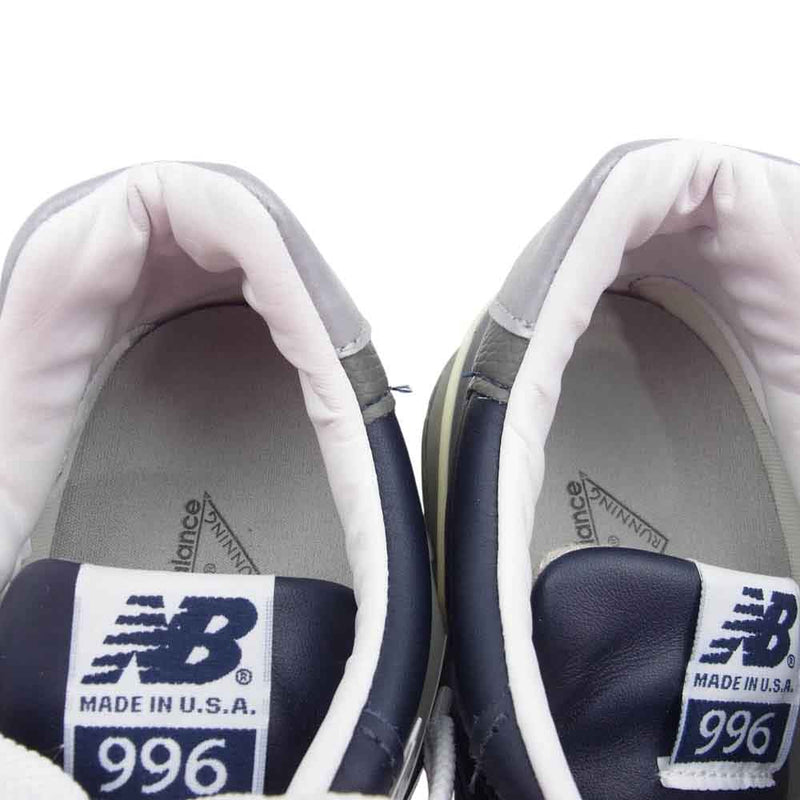 NEW BALANCE ニューバランス M996NCB アメリカ製 996 NAVY レザー スニーカー ネイビー系 27cm【中古】