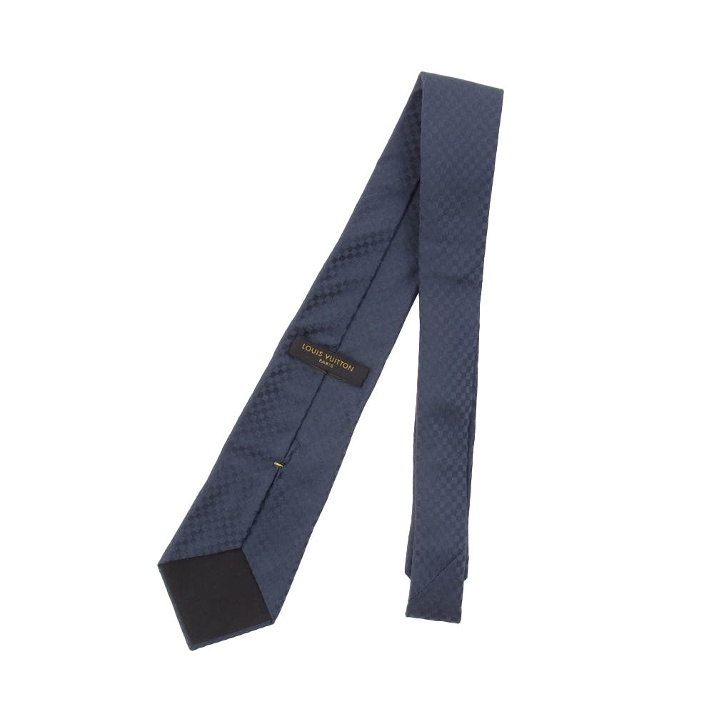 LOUIS VUITTON ルイ・ヴィトン ダミエ柄 シルク ネクタイ グレー系【中古】