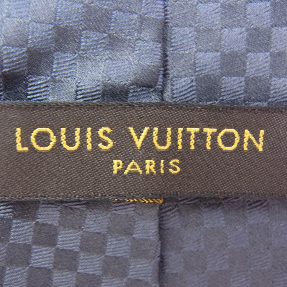 LOUIS VUITTON ルイ・ヴィトン ダミエ柄 シルク ネクタイ グレー系【中古】