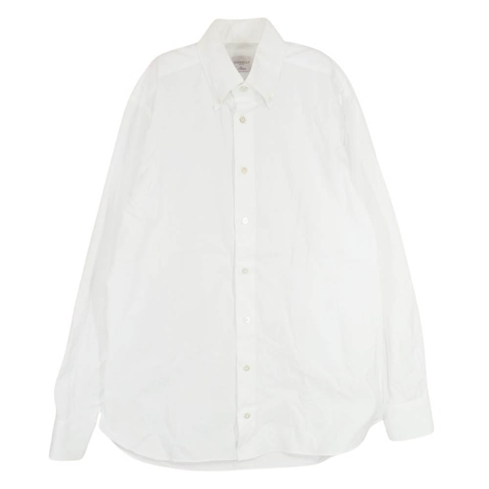 ボリエッロ ボタンダウン 長袖 ロングスリーブ 無地 ドレス シャツ ホワイト系 40【中古】