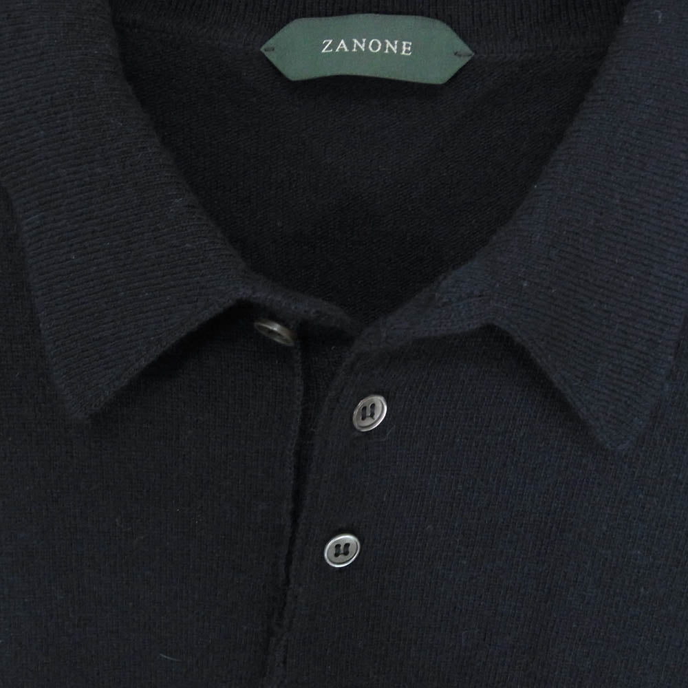 ZANONE ザノーネ カシミヤ混ウール ニット ポロ セーター ネイビー系 50【中古】