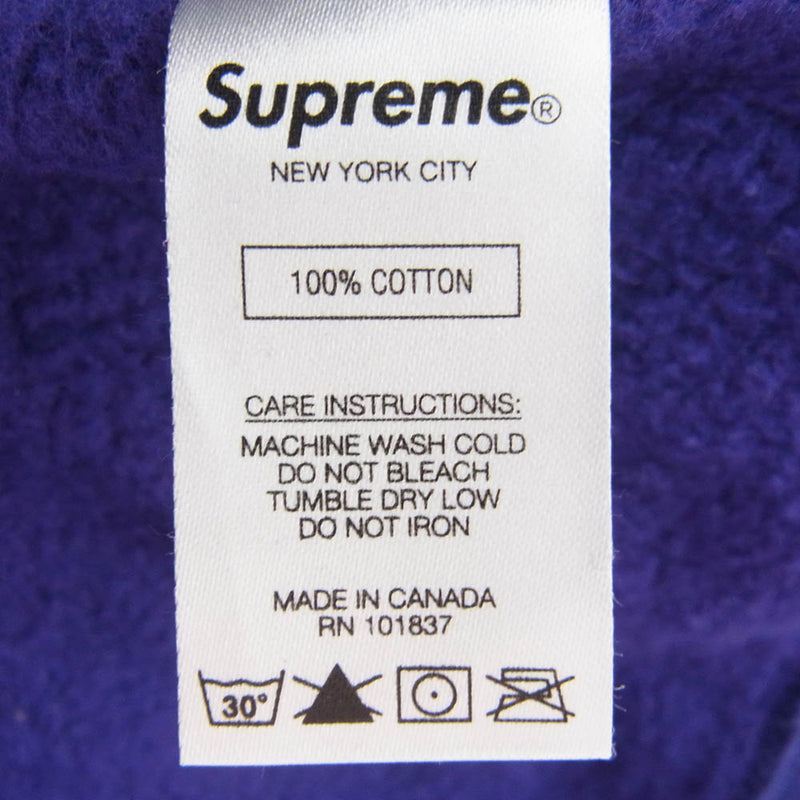 Supreme シュプリーム 20AW Micro Logo Hooded Sweatshirt マイクロ ロゴ フーディ プルオーバー パーカー パープル系 M【中古】