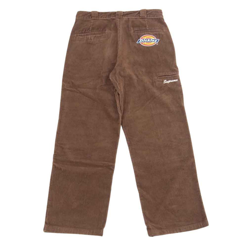 Supreme シュプリーム 22AW Dickies Double Knee Corduroy Wor k Pant ディッキーズ ワーク コーデュロイ パンツ ブラウン系 34【美品】【中古】