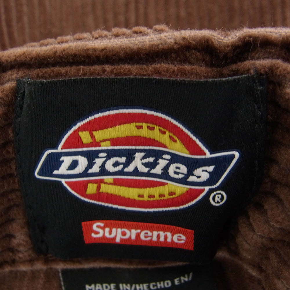 Supreme シュプリーム 22AW Dickies Double Knee Corduroy Wor k Pant ディッキーズ ワーク コーデュロイ パンツ ブラウン系 34【美品】【中古】