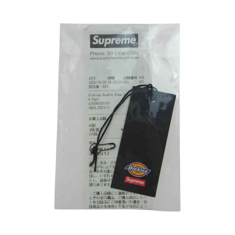 Supreme シュプリーム 22AW Dickies Double Knee Corduroy Wor k Pant ディッキーズ ワーク コーデュロイ パンツ ブラウン系 34【美品】【中古】