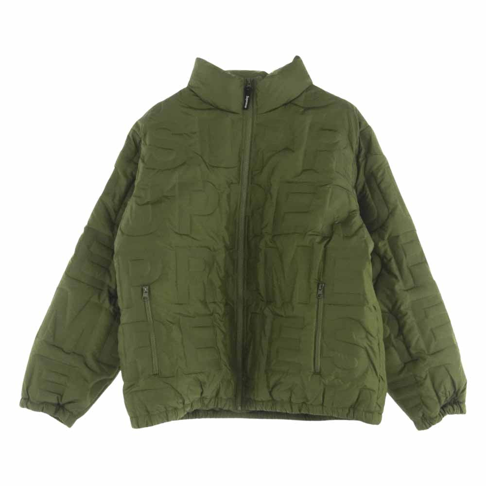 Supreme シュプリーム 19SS Bonded Logo Puffy Jacket ボンデッド ロゴ パフィー ダウン ジャケット グリーン系 L【極上美品】【中古】