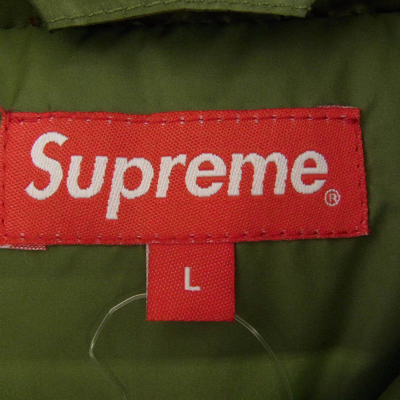 Supreme シュプリーム 19SS Bonded Logo Puffy Jacket ボンデッド ロゴ パフィー ダウン ジャケット グリーン系 L【極上美品】【中古】