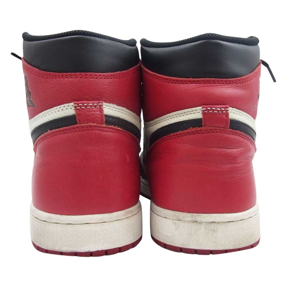 NIKE ナイキ 555088-610 【フェイクバスターズ鑑定済】Air Jordan 1 Retro High OG Bred Toe エアジョーダン 1 レトロ ハイ OG ブレッド トゥ スニーカー レッド系 ブラック系 29.5【中古】