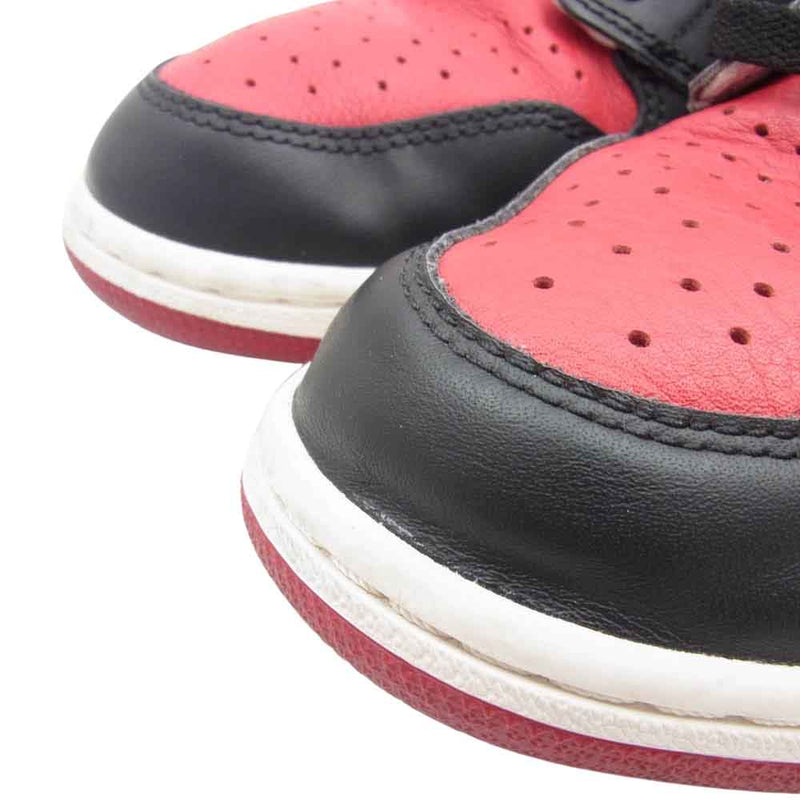 NIKE ナイキ 555088-610 【フェイクバスターズ鑑定済】Air Jordan 1 Retro High OG Bred Toe エアジョーダン 1 レトロ ハイ OG ブレッド トゥ スニーカー レッド系 ブラック系 29.5【中古】