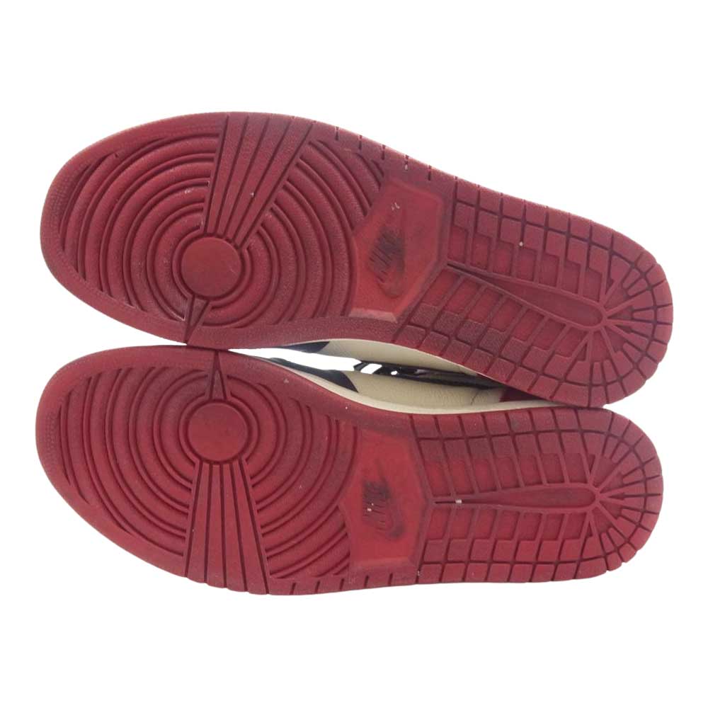 NIKE ナイキ 555088-610 【フェイクバスターズ鑑定済】Air Jordan 1 Retro High OG Bred Toe エアジョーダン 1 レトロ ハイ OG ブレッド トゥ スニーカー レッド系 ブラック系 29.5【中古】