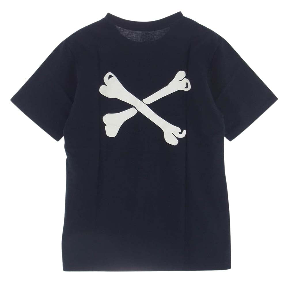 WTAPS ダブルタップス 15SS 151PCDT-ST03S Cross Bone Tee SCREEN ロゴ バックプリント 半袖 クルーネック Tシャツ ネイビー系 2【極上美品】【中古】