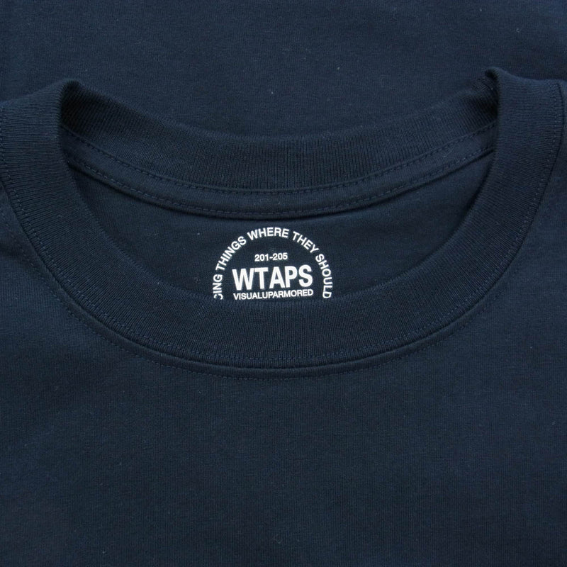 WTAPS ダブルタップス 15SS 151PCDT-ST03S Cross Bone Tee SCREEN ロゴ バックプリント 半袖 クルーネック Tシャツ ネイビー系 2【極上美品】【中古】