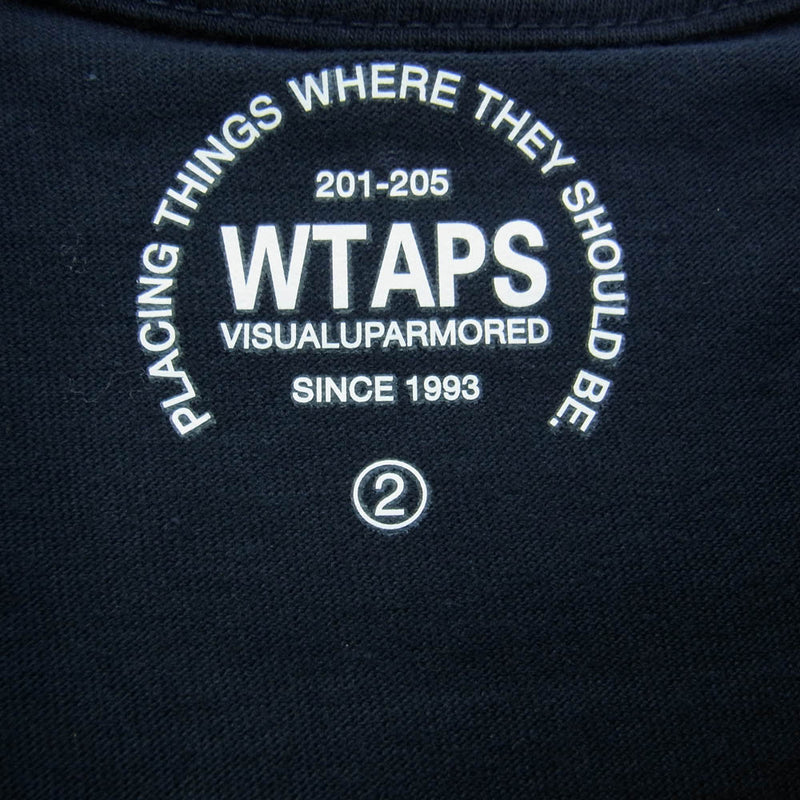 WTAPS ダブルタップス 15SS 151PCDT-ST03S Cross Bone Tee SCREEN ロゴ バックプリント 半袖 クルーネック Tシャツ ネイビー系 2【極上美品】【中古】