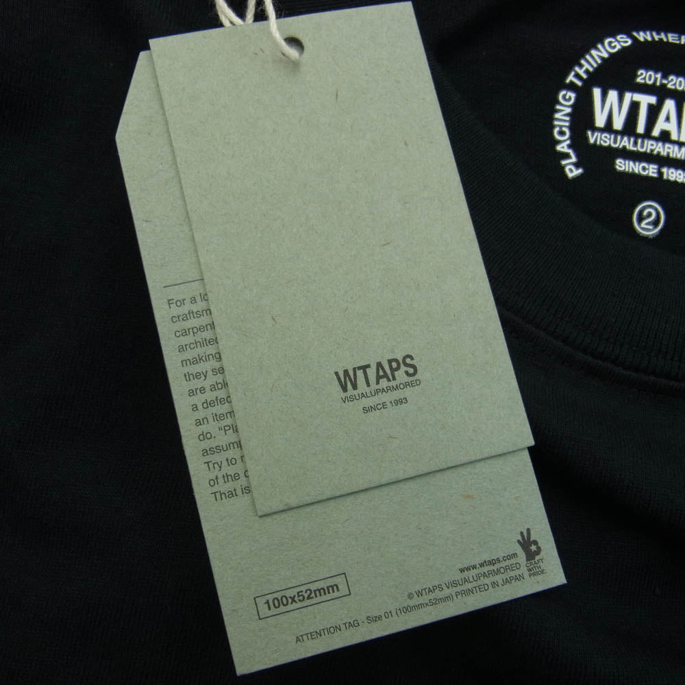 WTAPS ダブルタップス 17SS 171PCDT-ST02S Axe Tee SCREEN ロゴ プリント 半袖 クルーネック Tシャツ ブラック系 2【新古品】【未使用】【中古】