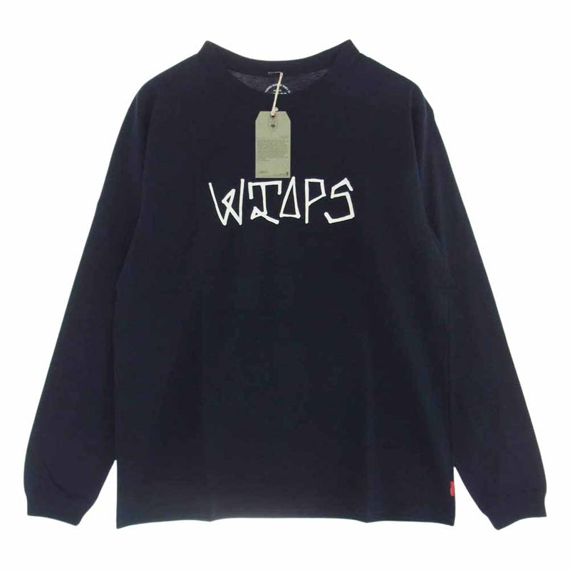 WTAPS ダブルタップス 15SS 151ATDT-LT01S Long Sleeve Street Tee ロゴ プリント 長袖 クルーネック Tシャツ ネイビー系 2【新古品】【未使用】【中古】