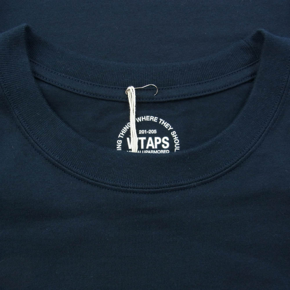 WTAPS ダブルタップス 15SS 151ATDT-LT01S Long Sleeve Street Tee ロゴ プリント 長袖 クルーネック Tシャツ ネイビー系 2【新古品】【未使用】【中古】