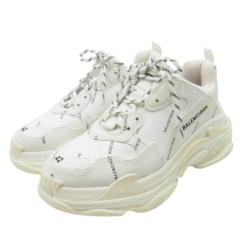 BALENCIAGA バレンシアガ 536737 Triple S オーバーロゴ トリプルS スニーカー ホワイト系 42(27.5cm)【中古】