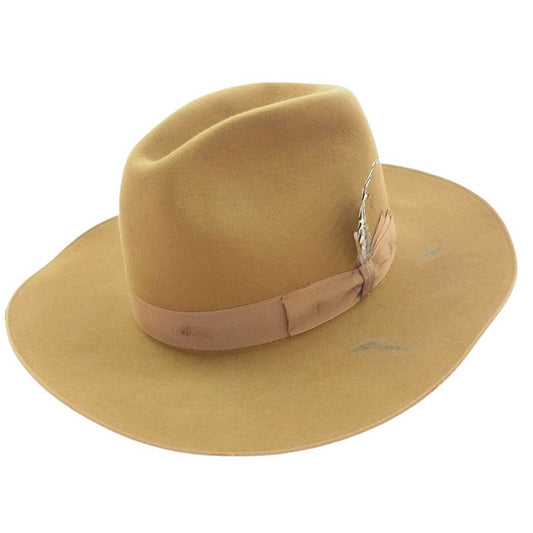 Borsalino ボルサリーノ NICK FOUQUET ニックフーケ GENOVESE ジェノヴェーセ 焦がし ダメージ加工 フェルト ウール ハット ライトブラウン系【中古】