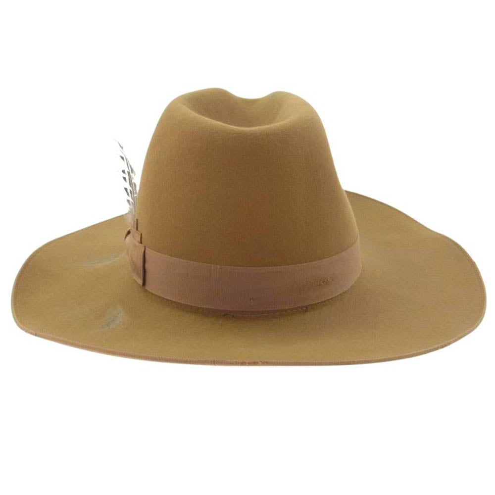 Borsalino ボルサリーノ NICK FOUQUET ニックフーケ GENOVESE ジェノヴェーセ 焦がし ダメージ加工 フェルト ウール ハット ライトブラウン系【中古】