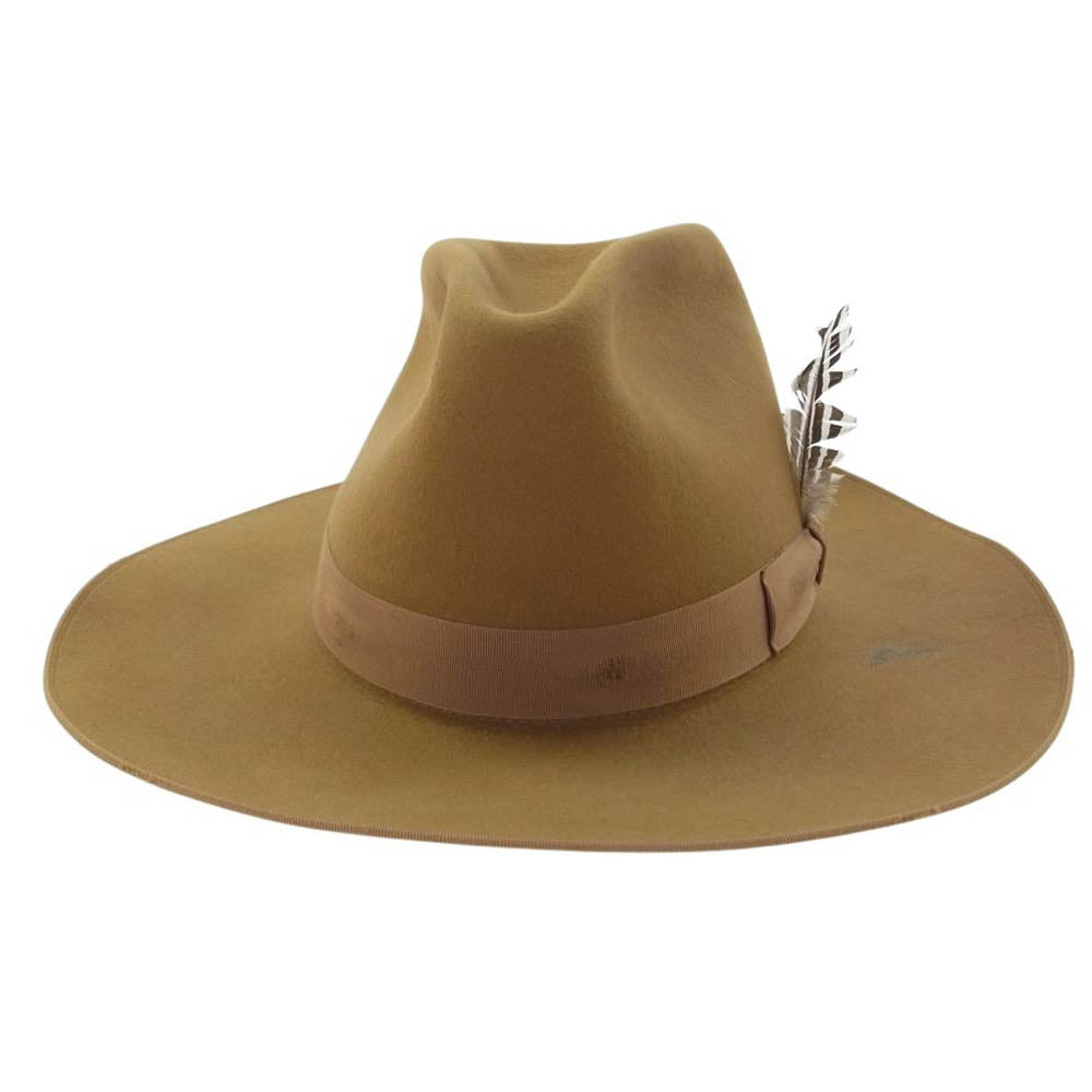 Borsalino ボルサリーノ NICK FOUQUET ニックフーケ GENOVESE ジェノヴェーセ 焦がし ダメージ加工 フェルト ウール ハット ライトブラウン系【中古】