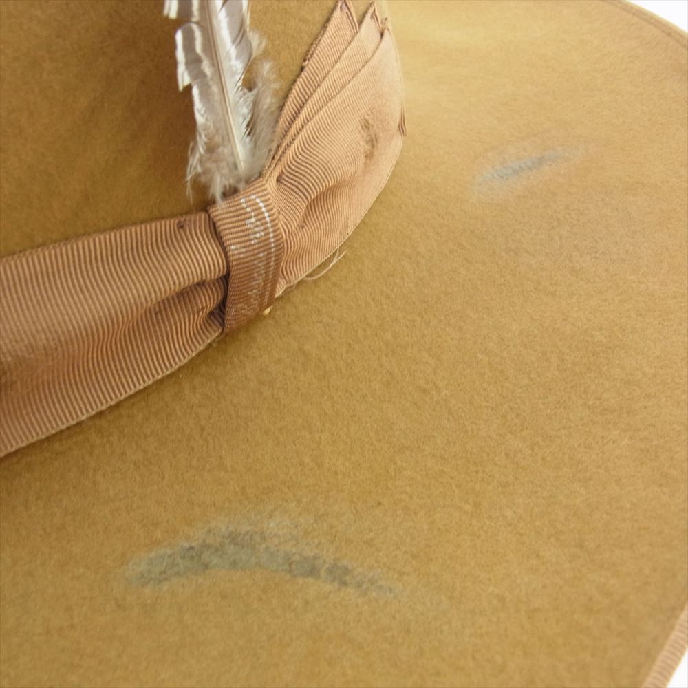 Borsalino ボルサリーノ NICK FOUQUET ニックフーケ GENOVESE ジェノヴェーセ 焦がし ダメージ加工 フェルト ウール ハット ライトブラウン系【中古】