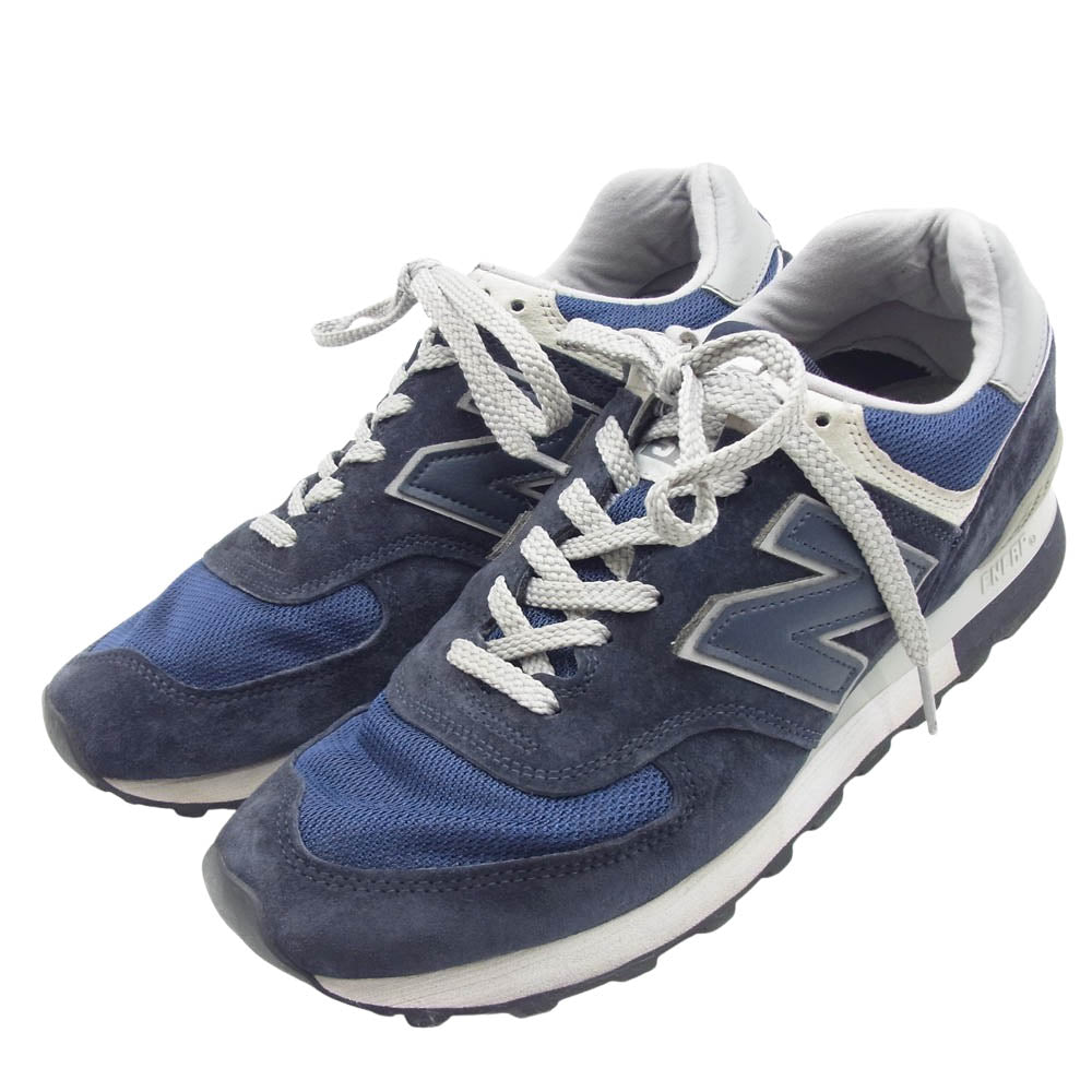 NEW BALANCE ニューバランス OU576PNV 英国製 576  スエード メッシュ ローカット スニーカー ネイビー系 USA8.5【中古】