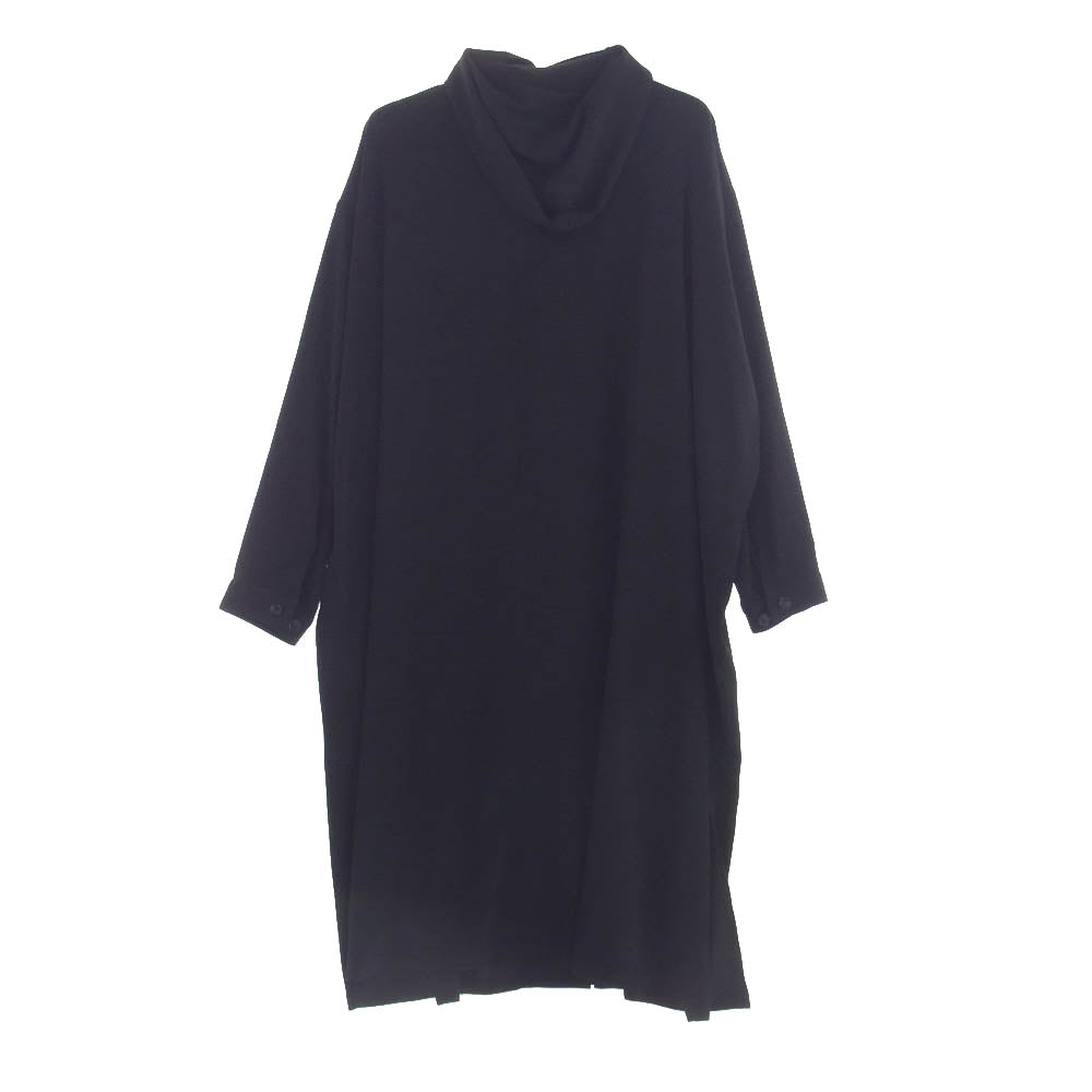 Y's Yohji Yamamoto ワイズ ヨウジヤマモト 24AW YB-C08-500 CREPE de CHINE HOODED COAT クレープデシン  フーデッドコート ブラック系 1【中古】