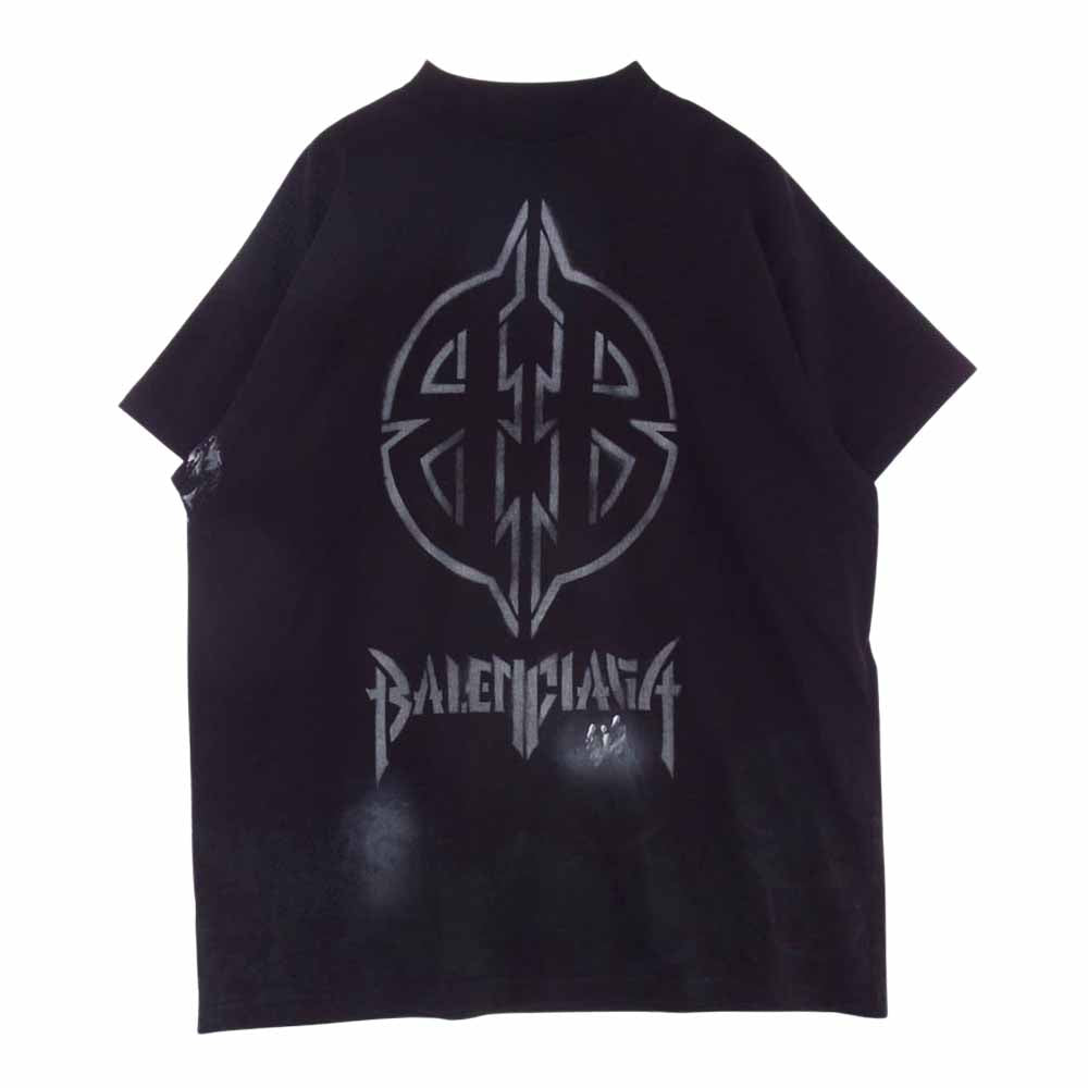 BALENCIAGA バレンシアガ 24AW 787349 Metal BB Stencil メタルロゴ BBステンシル オーバーサイズ 半袖 Tシャツ 2【極上美品】【中古】