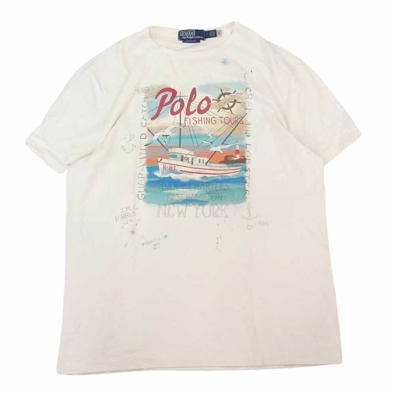 POLO RALPH LAUREN ポロ・ラルフローレン POLO FISHING TOURS ポロフィッシングツアーズ クラシック フィット ジャージー グラフィック クルーネック 半袖 Tシャツ ホワイト系 M【中古】