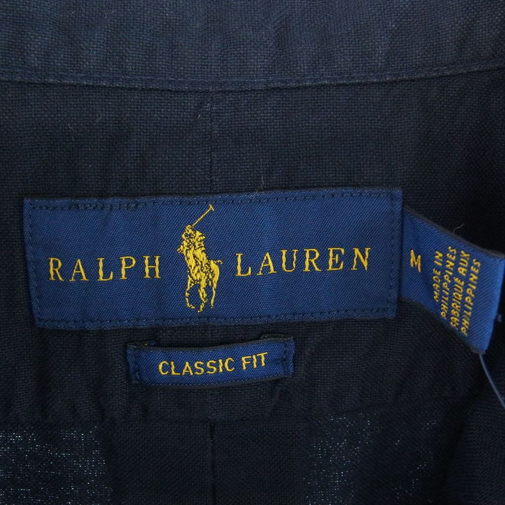 POLO RALPH LAUREN ポロ・ラルフローレン 710716303003 ポニー刺繍 ボタンダウン 長袖 シャツ ネイビー系 M【極上美品】【中古】