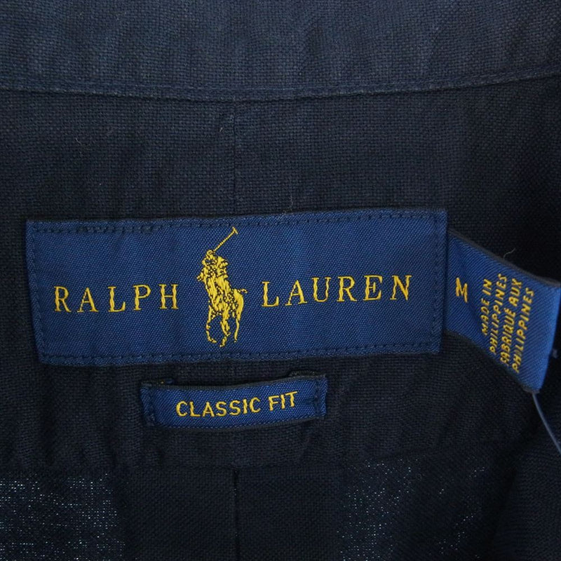 POLO RALPH LAUREN ポロ・ラルフローレン 710716303003 ポニー刺繍 ボタンダウン 長袖 シャツ ネイビー系 M【極上美品】【中古】