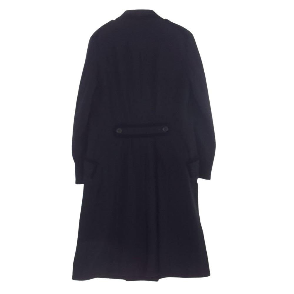 Paul Smith ポール・スミス PM-BM-50165 ベロアパイピング バックベルト ダブルブレスト メルトン ダブル ウール ロング コート ブラック系 L【中古】