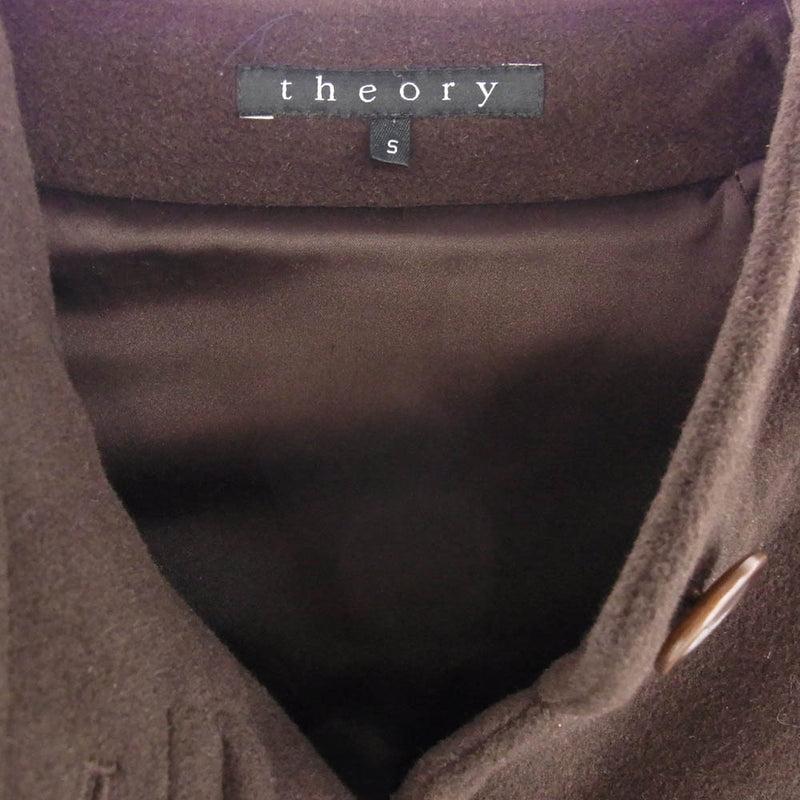 theory セオリー カシミア アンゴラ混 ウール スタンド カラー ショート コート ブラウン系 S【中古】