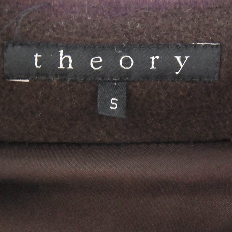 theory セオリー カシミア アンゴラ混 ウール スタンド カラー ショート コート ブラウン系 S【中古】