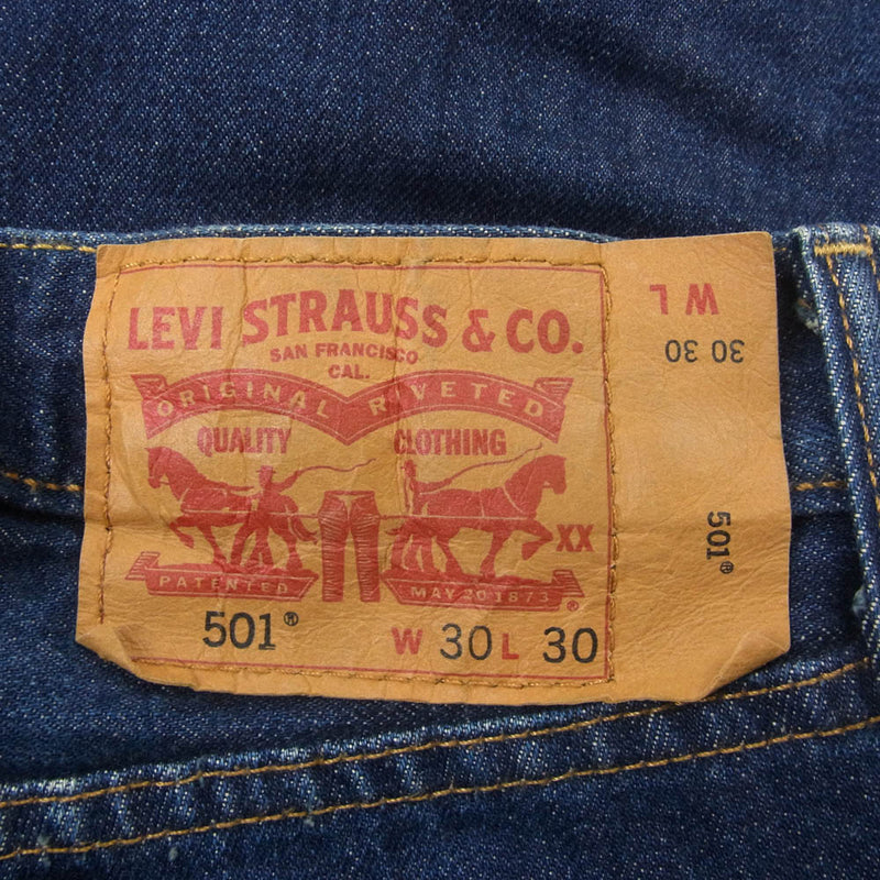 Levi's リーバイス 501 ストレート デニム パンツ ボタンフライ メキシコ製 インディゴ 4996刻印 インディゴブルー系 W30L30【中古】