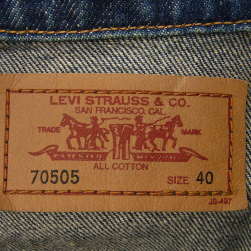 Levi's リーバイス 70505-2 90s 4th デニム ジャケット トラッカー ジャケット 香港製 インディゴブルー系 40【中古】