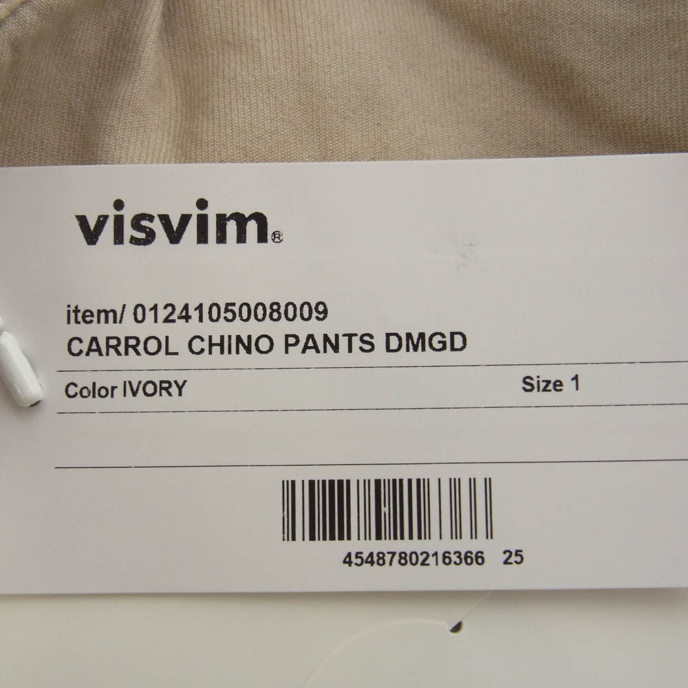 VISVIM ビズビム 0124105008009 CARROL CHINO PANTS DMGD チノ 裾リブ レーシングパンツ ベージュ系 1【美品】【中古】