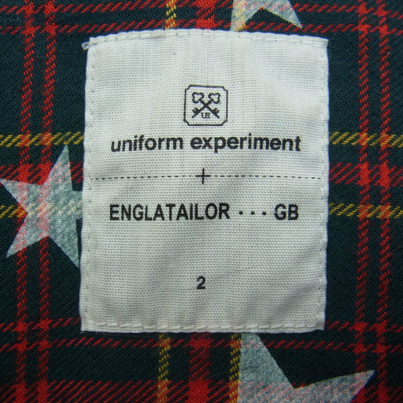 uniform experiment ユニフォームエクスペリメント UE-112124 ENGLATAILOR by GB 長袖シャツ コットン スター チェック 長袖 シャツ レッド系 2【中古】