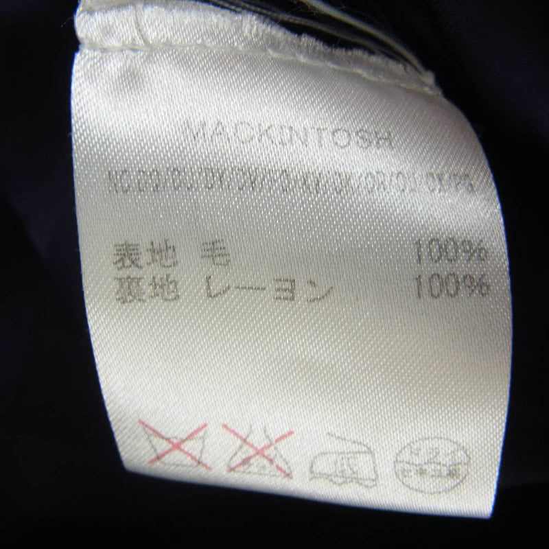 Mackintosh マッキントッシュ 142 国内正規品 スコットランド製 ダブルブレスト ウール トレンチコート ダークネイビー系 38【中古】