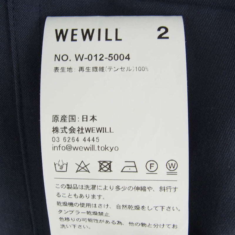 WEWILL ウィーウィル W-012-5004 テンセル 長袖 オープンカラーシャツ ネイビー系 2【中古】