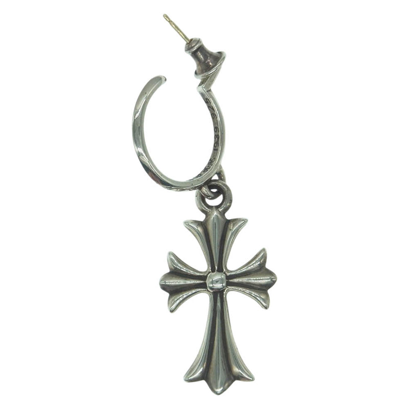 CHROME HEARTS クロムハーツ（原本無） TINY CH CROSS タイニー CH クロス フープ ピアス シルバー系【中古】